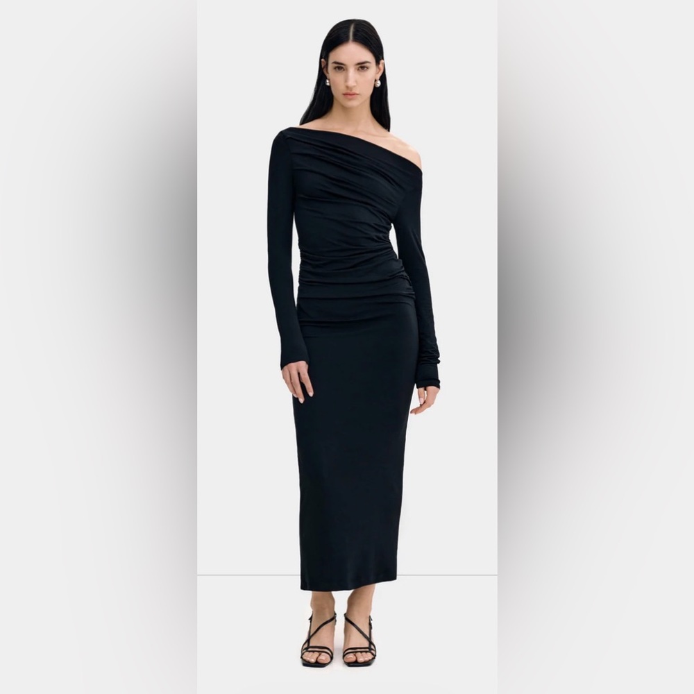 NWT Marcella Elegant Black Off-Shoulder Dress
